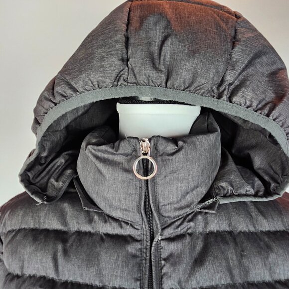 Michael Kors Down Longer Length Jacket with Detachable Hood Dark Gray Size L - Picture 3 of 13